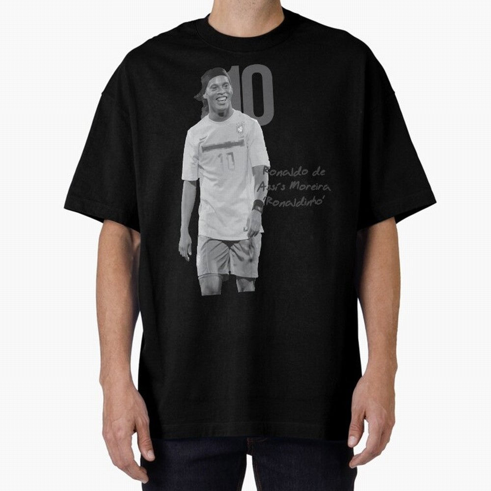 Ronaldo de Assis Moreira Ronaldinho Oversized T-Shirt Honor Football Greatness during FIFA World Cup 2026 Group Stage Spirit, Built around Brazil, Haaland and Mbappe, Championship Spirit, Famous Goals, Roaring Crowds and International Football