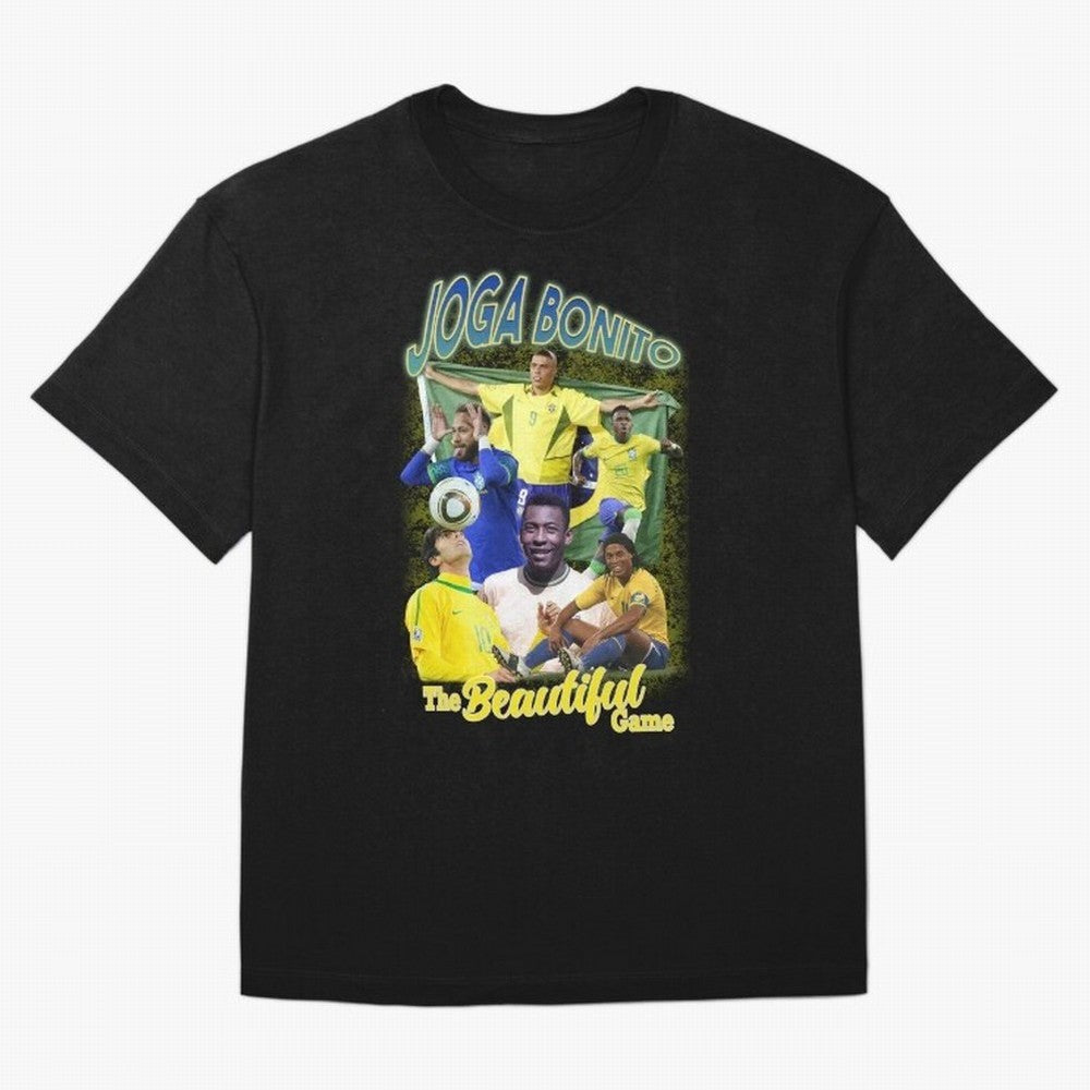 Joga Bonito Brazil Oversized T-Shirt Experience Match Day Hype around FIFA World Cup 2026 Group Stage, Messi, Neymar and Mbappe, Germany, Sports Nostalgia, International Competition, Famous Players and Unforgettable Victories; Ideal for Fans Who