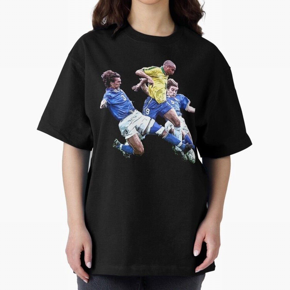 Ronaldo vs Maldini & Cannavaro Oversized T-Shirt Cheer through Every Moment of FIFA World Cup 2026 Group Stage Spirit, Featuring Netherlands, Messi, CR7 and Mbappe, Championship Spirit, Famous Goals, Roaring Crowds and International Football Unity;