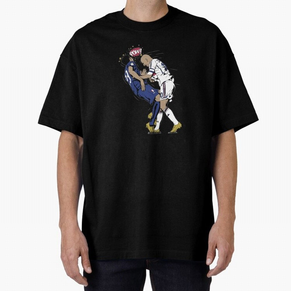 Zinedine Zidane Oversized T-Shirt Show Love for Legendary Goals in FIFA World Cup 2026 USA Canada Mexico for Fans of Haaland and Mbappe and Portugal, Spain and Germany, Bringing Sports Nostalgia, International Competition, Famous Players and