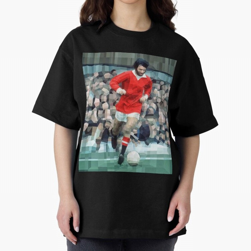 George Best Oversized T-Shirt Show Championship Spirit for FIFA World Cup 2026 for Fans of Mbappe and Neymar and Brazil, Portugal and Argentina, Bringing Classic Soccer Heritage, Championship Pressure, Fan Loyalty and International Pride; Great for