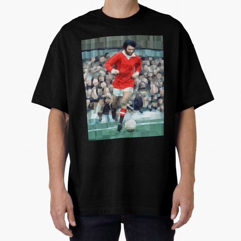 George Best Oversized T-Shirt Show Championship Spirit for FIFA World Cup 2026 for Fans of Mbappe and Neymar and Brazil, Portugal and Argentina, Bringing Classic Soccer Heritage, Championship Pressure, Fan Loyalty and International Pride; Great for