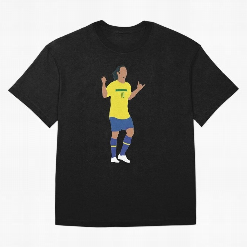 Ronaldinho. Brazil Football. Oversized T-Shirt Bring Match Day Fire to Global Football Passion for FIFA World Cup 2026 USA Canada Mexico, Connected to Neymar, Haaland and Cristiano Ronaldo, Spain, Football History, Final Match Energy, Crowd Noise