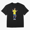 Ronaldinho. Brazil Football. Oversized T-Shirt Bring Match Day Fire to Global Football Passion for FIFA World Cup 2026 USA Canada Mexico, Connected to Neymar, Haaland and Cristiano Ronaldo, Spain, Football History, Final Match Energy, Crowd Noise