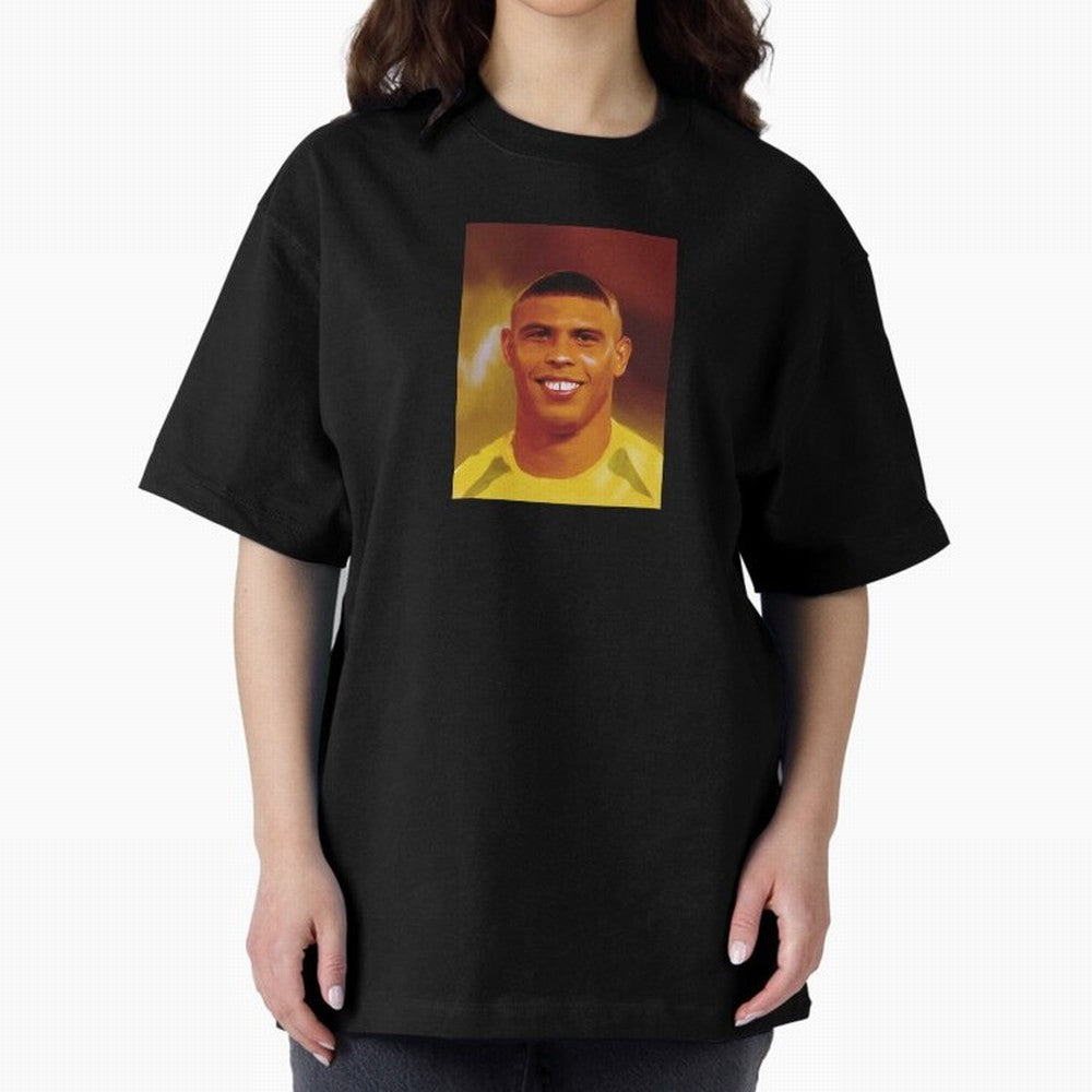 Ronaldo Nazario Digital Painting Oversized T-Shirt Join Supporters Worldwide for FIFA World Cup 2026 Centered on Mbappe, France Energy, Stadium Memories, Football Loyalty, International Chants and Championship Tradition; Perfect for Supporters Who