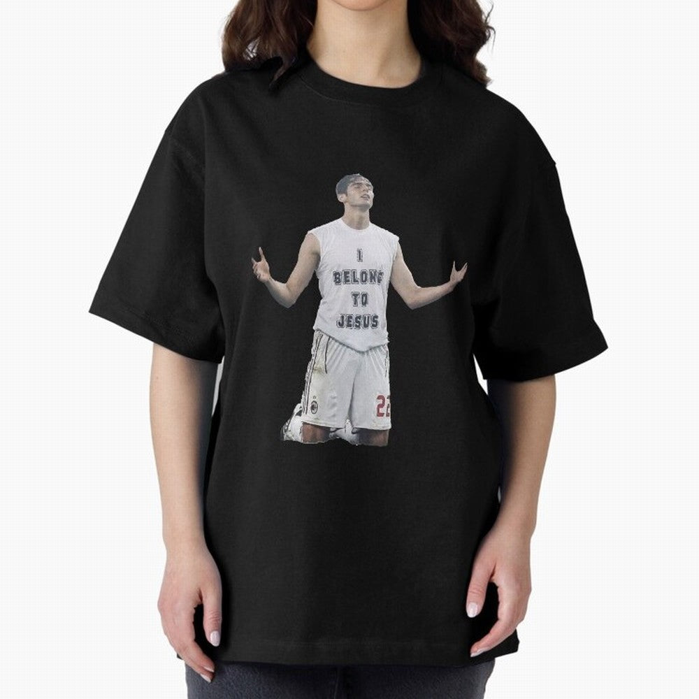 Ricardo Kaka wearing  I belong to Jesus  t-shirt sticker for football lovers Oversized T-Shirt Carry Global Football Passion for FIFA World Cup 2026 USA Canada Mexico, Made for Haaland and Mbappe, Brazil, Portugal and Argentina, Soccer Culture,