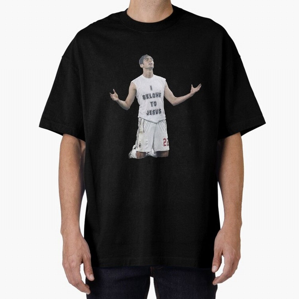 Ricardo Kaka wearing  I belong to Jesus  t-shirt sticker for football lovers Oversized T-Shirt Carry Global Football Passion for FIFA World Cup 2026 USA Canada Mexico, Made for Haaland and Mbappe, Brazil, Portugal and Argentina, Soccer Culture,