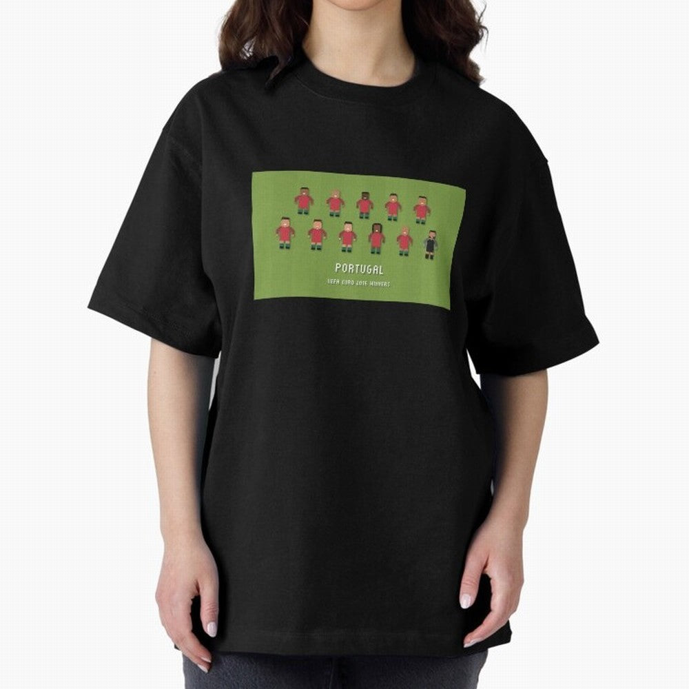 Portugal Euro 2016 Winning Squad Oversized T-Shirt Bring Global Tournament Vibes to FIFA World Cup 2026 Group Stage for Fans of CR7 and Argentina, France and Brazil, Bringing Supporter Pride, Iconic Celebrations, Legendary Names and Global Match