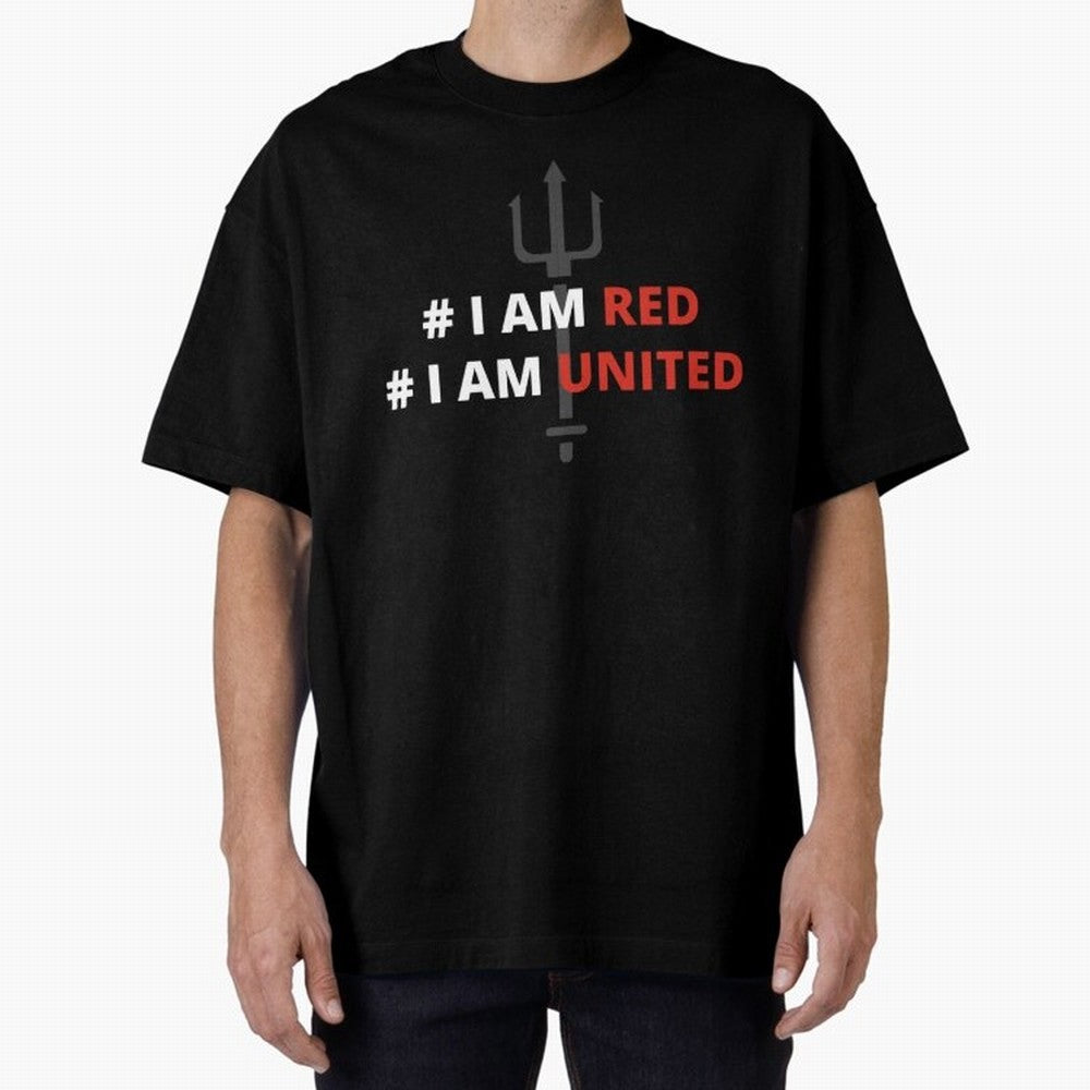 I am red, I am United Oversized T-Shirt Back the Journey through FIFA World Cup 2026 USA Canada Mexico Built around Mbappe and Neymar, Brazil, Portugal and Argentina Energy, Champion Mindset, Group Stage Buzz, Knockout Tension and Passionate Fan