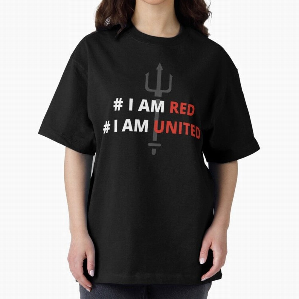 I am red, I am United Oversized T-Shirt Back the Journey through FIFA World Cup 2026 USA Canada Mexico Built around Mbappe and Neymar, Brazil, Portugal and Argentina Energy, Champion Mindset, Group Stage Buzz, Knockout Tension and Passionate Fan