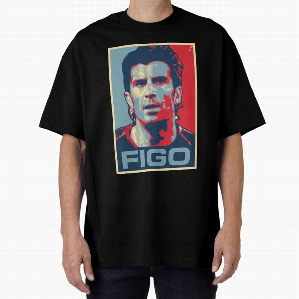 Figo Oversized T-Shirt Show Passion for the Stars of FIFA World Cup 2026 Group Stage for Fans of Mbappe and Argentina, France and Brazil, Bringing Global Supporter Spirit, Legendary Goals, National Colors and Tournament Celebration; Ideal for
