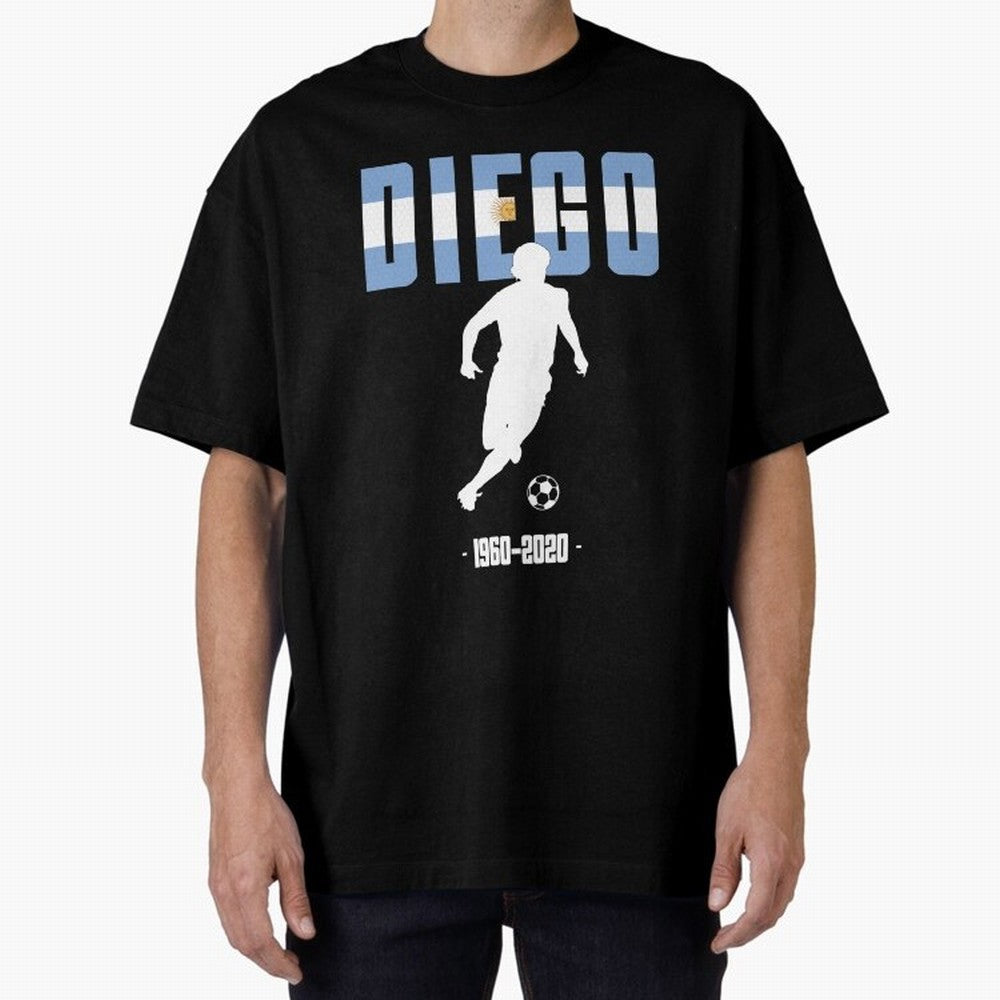 Diego 1960-2020 Oversized T-Shirt Celebrate Global Passion for FIFA World Cup 2026 Connected to Neymar, Argentina, France and Brazil Energy, Game Day Rituals, Football Legends, Country Pride and the Road to the Final; Ideal for Fans Who Follow