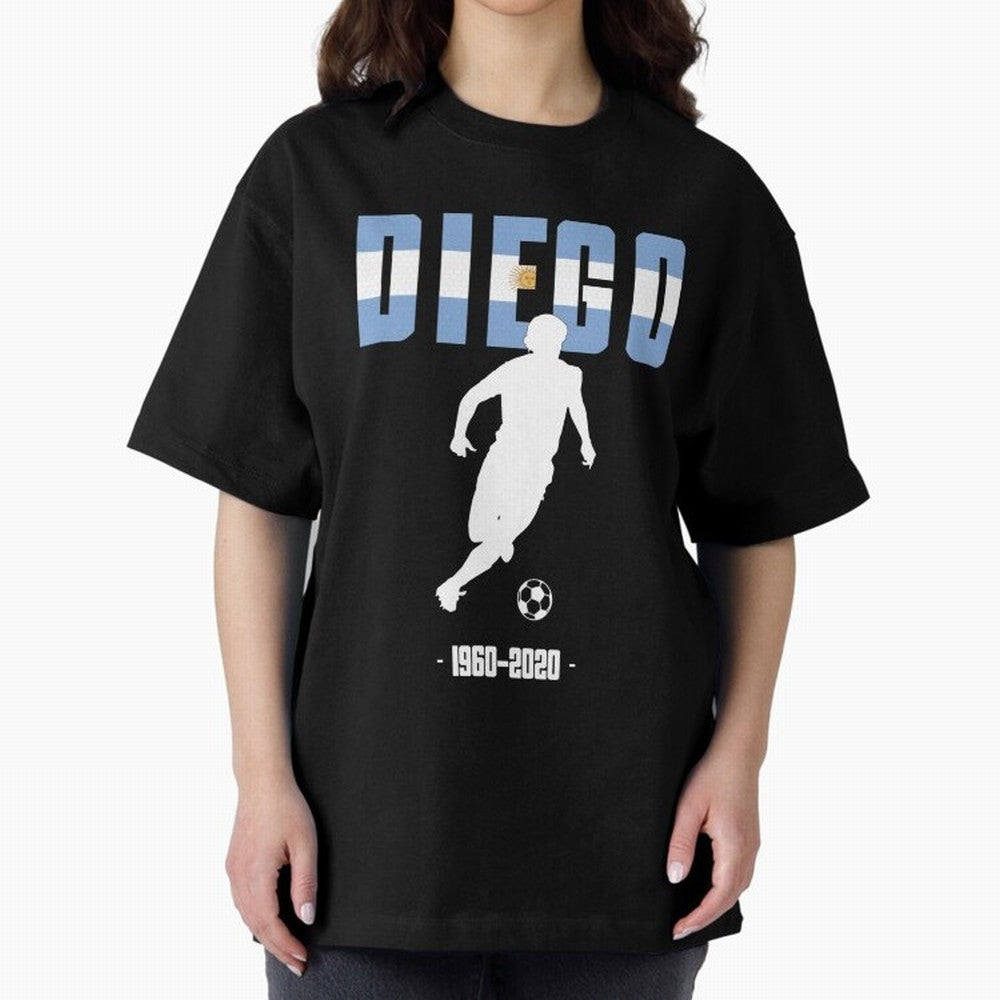 Diego 1960-2020 Oversized T-Shirt Celebrate Global Passion for FIFA World Cup 2026 Connected to Neymar, Argentina, France and Brazil Energy, Game Day Rituals, Football Legends, Country Pride and the Road to the Final; Ideal for Fans Who Follow