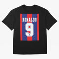 Barcelona Vintage Shirt 1995 Ronaldo 9 Oversized T-Shirt Show Passion for the Stars of Global Football Passion for FIFA World Cup 2026 Group Stage, Capturing CR7, Argentina and Brazil, Goal Celebration Energy, Supporter Heritage, Football Icons and