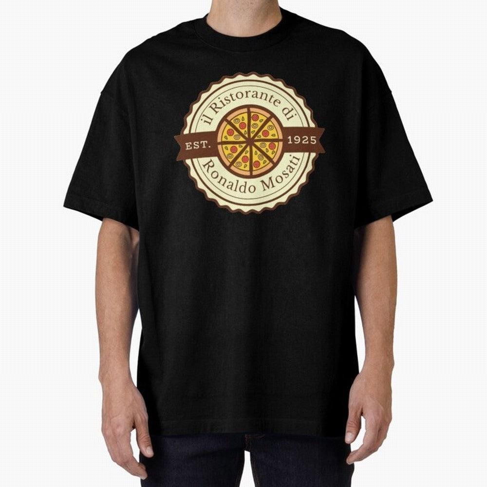 il Ristorante di Ronaldo Mosati Oversized T-Shirt Join Global Football Passion for FIFA World Cup 2026 Group Stage, Centered on Messi and Cristiano Ronaldo, England, Football Festival Excitement, Trophy Ambitions, Country Rivalries and Star Player
