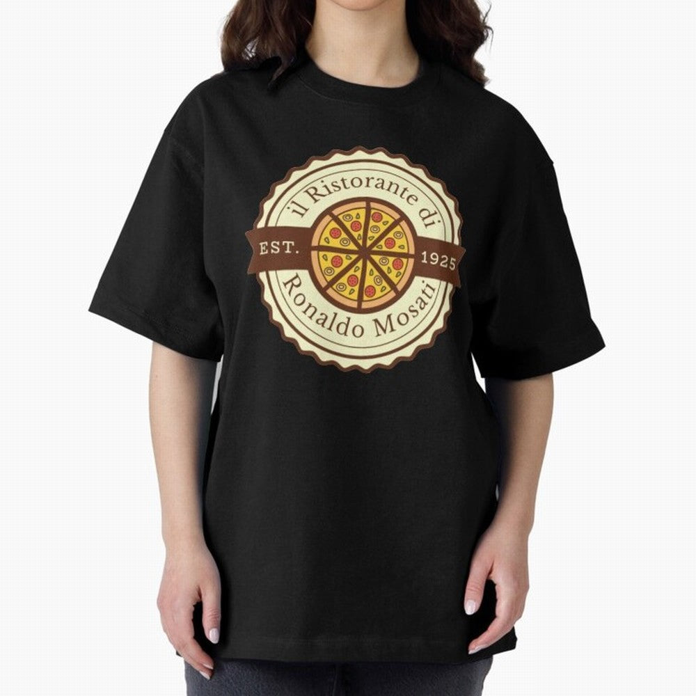 il Ristorante di Ronaldo Mosati Oversized T-Shirt Join Global Football Passion for FIFA World Cup 2026 Group Stage, Centered on Messi and Cristiano Ronaldo, England, Football Festival Excitement, Trophy Ambitions, Country Rivalries and Star Player
