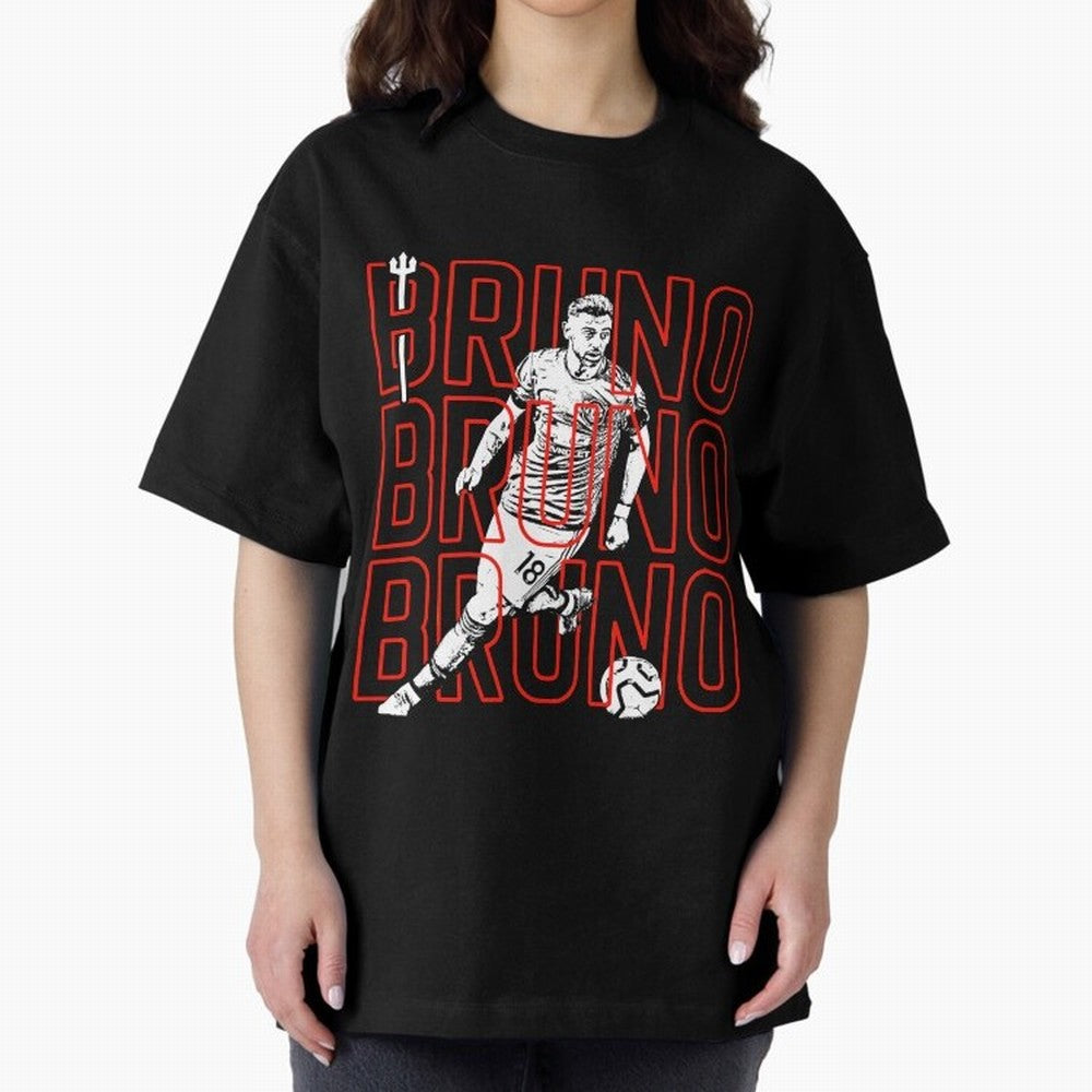 Bruno Fernandes - Manchester United Oversized T-Shirt Bring Bold Fan Energy to FIFA World Cup 2026 Group Stage for Fans of Neymar, Haaland and Cristiano Ronaldo and Portugal, Bringing Game Day Rituals, Football Legends, Country Pride and the Road