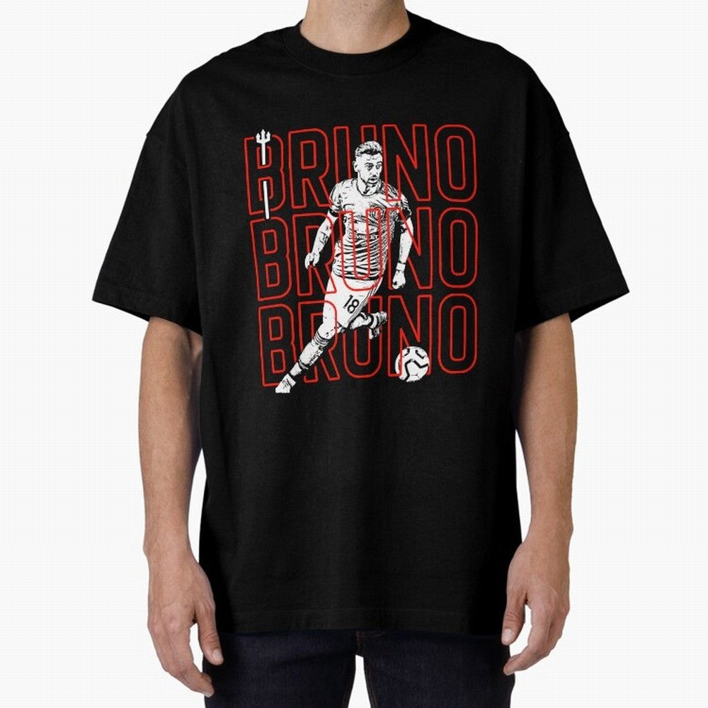 Bruno Fernandes - Manchester United Oversized T-Shirt Bring Bold Fan Energy to FIFA World Cup 2026 Group Stage for Fans of Neymar, Haaland and Cristiano Ronaldo and Portugal, Bringing Game Day Rituals, Football Legends, Country Pride and the Road