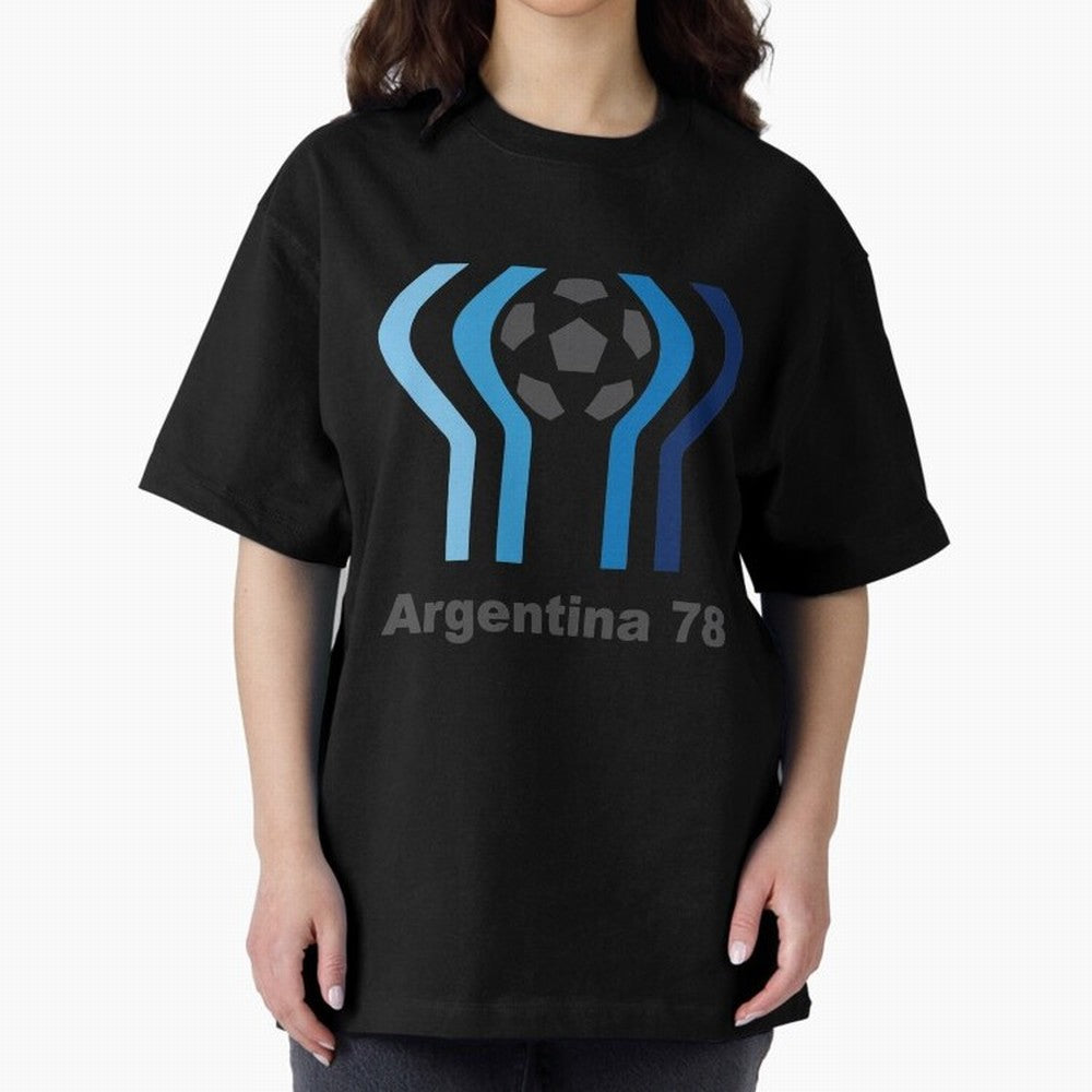 Retro Word Cup Logo1 Oversized T-Shirt Bring Match Day Fire to FIFA World Cup 2026 Filled with Haaland and Mbappe, England, France and Netherlands Energy, Sports Nostalgia, International Competition, Famous Players and Unforgettable Victories; Made