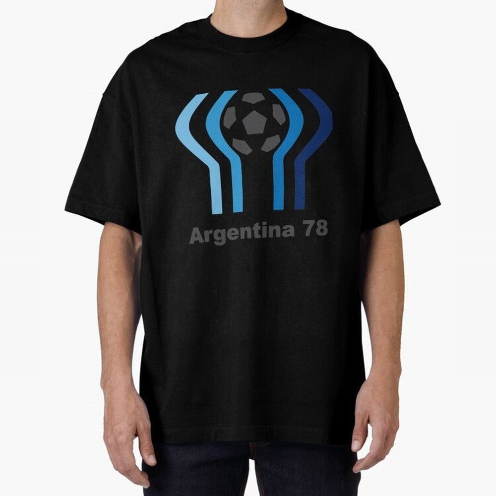 Retro Word Cup Logo1 Oversized T-Shirt Bring Match Day Fire to FIFA World Cup 2026 Filled with Haaland and Mbappe, England, France and Netherlands Energy, Sports Nostalgia, International Competition, Famous Players and Unforgettable Victories; Made