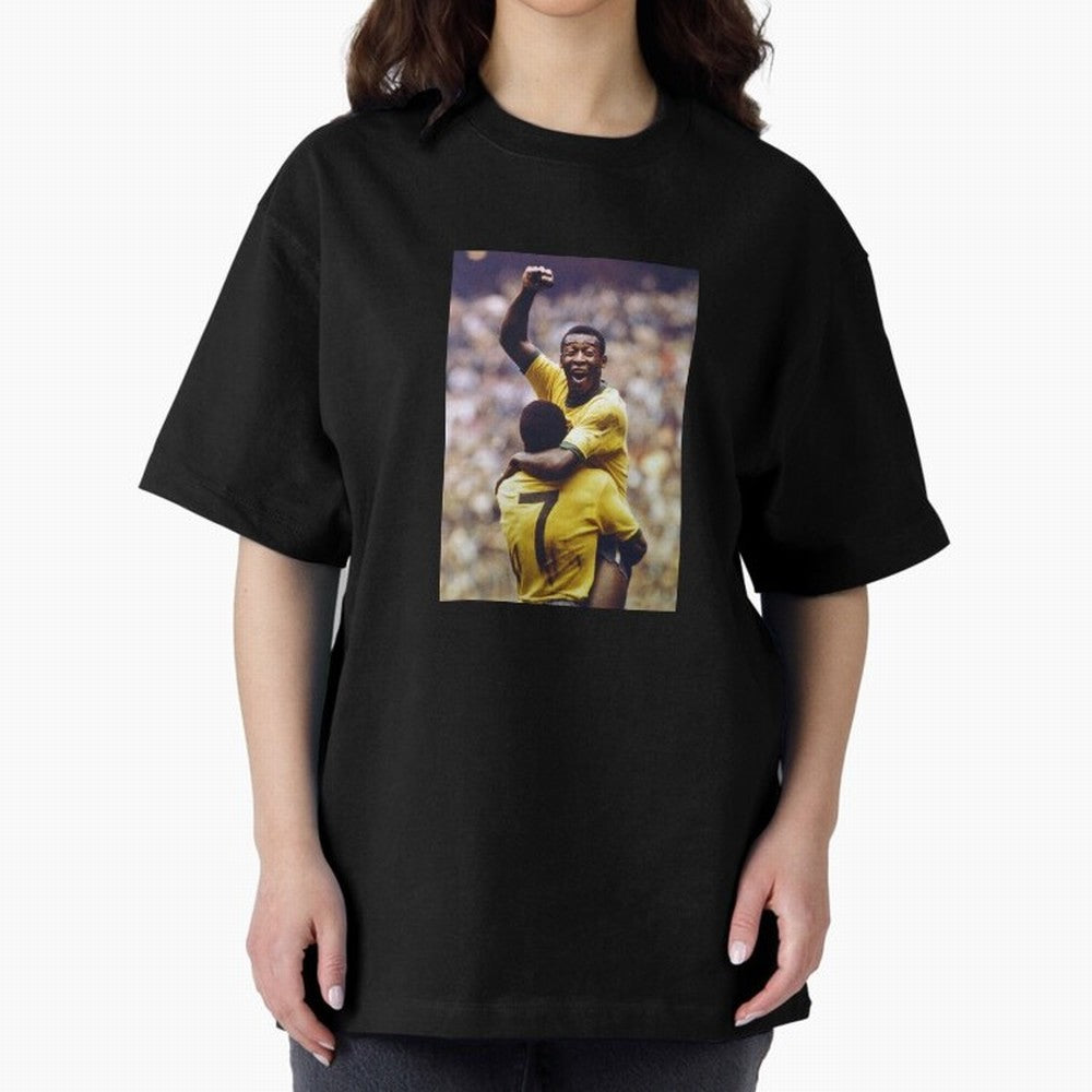 Pel¨¦'s Brilliance: Vintage 1970 World Cup Hero Print Oversized T-Shirt Show Your Stadium Side during Match Day Hype around FIFA World Cup 2026 USA Canada Mexico, Messi and Cristiano Ronaldo, Brazil, Football Festival Excitement, Trophy Ambitions,