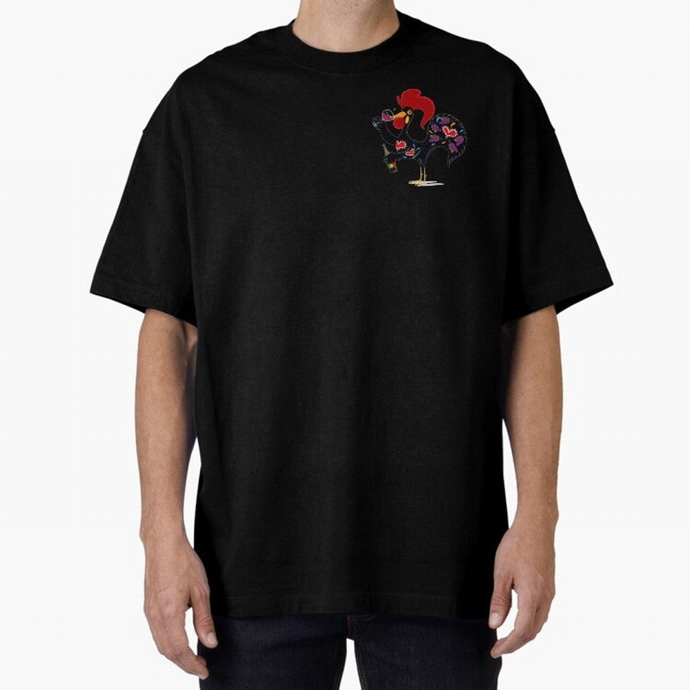 Portuguese Rooster Drinking Wine Oversized T-Shirt Make Your Look Match Global Football Passion for FIFA World Cup 2026, Featuring Neymar, Haaland and Cristiano Ronaldo, England, Vintage Soccer Flavor, Modern Football Stars, National Flags and