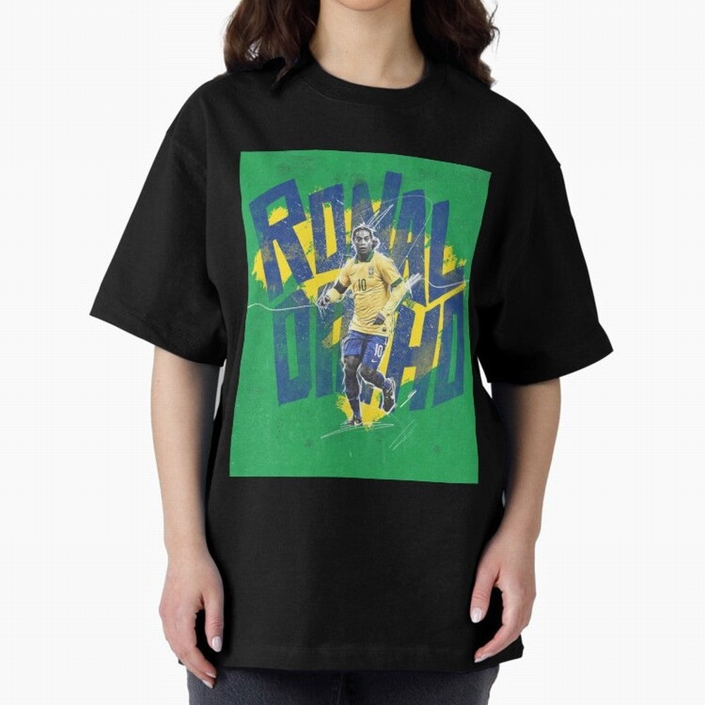 Wallpaper Ronaldinho Art Oversized T-Shirt Bring Global Tournament Vibes to FIFA World Cup 2026 Group Stage for Fans of Messi, CR7 and Mbappe and France, Bringing Soccer Culture, Superstar Moments, National Team Dreams and Competitive Fire; Ideal