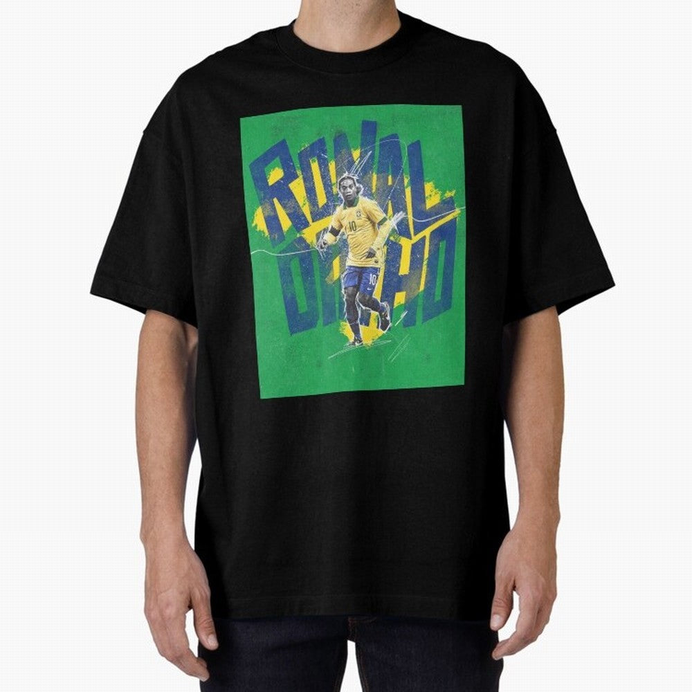 Wallpaper Ronaldinho Art Oversized T-Shirt Bring Global Tournament Vibes to FIFA World Cup 2026 Group Stage for Fans of Messi, CR7 and Mbappe and France, Bringing Soccer Culture, Superstar Moments, National Team Dreams and Competitive Fire; Ideal