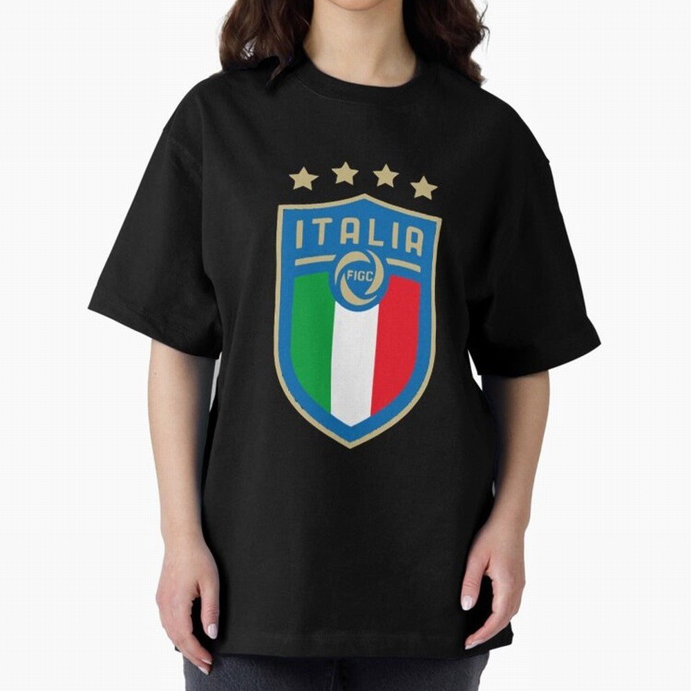 Italy Emblem Oversized T-Shirt Turn Football Passion into Global Football Passion for FIFA World Cup 2026, Featuring Messi, CR7 and Mbappe, Portugal, Worldwide Fan Energy, Dramatic Goals, Stadium Lights and Championship Celebrations; Ideal for Fans