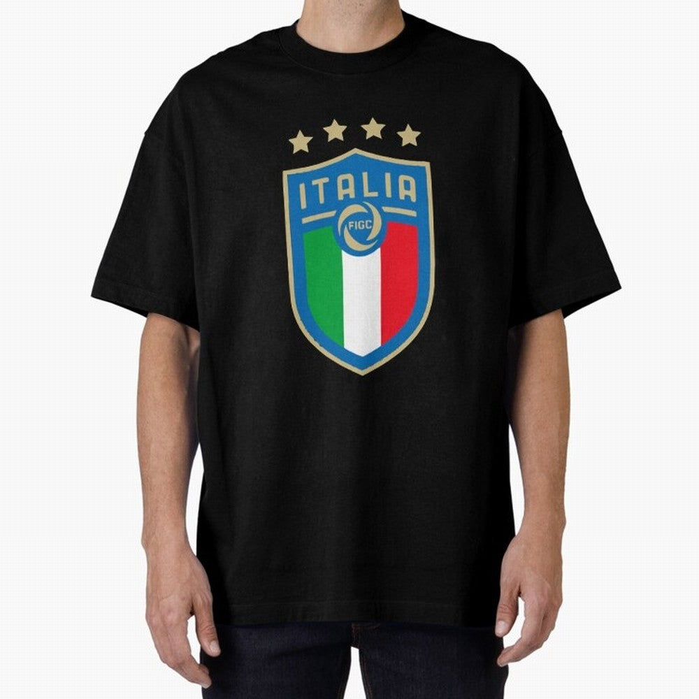 Italy Emblem Oversized T-Shirt Turn Football Passion into Global Football Passion for FIFA World Cup 2026, Featuring Messi, CR7 and Mbappe, Portugal, Worldwide Fan Energy, Dramatic Goals, Stadium Lights and Championship Celebrations; Ideal for Fans