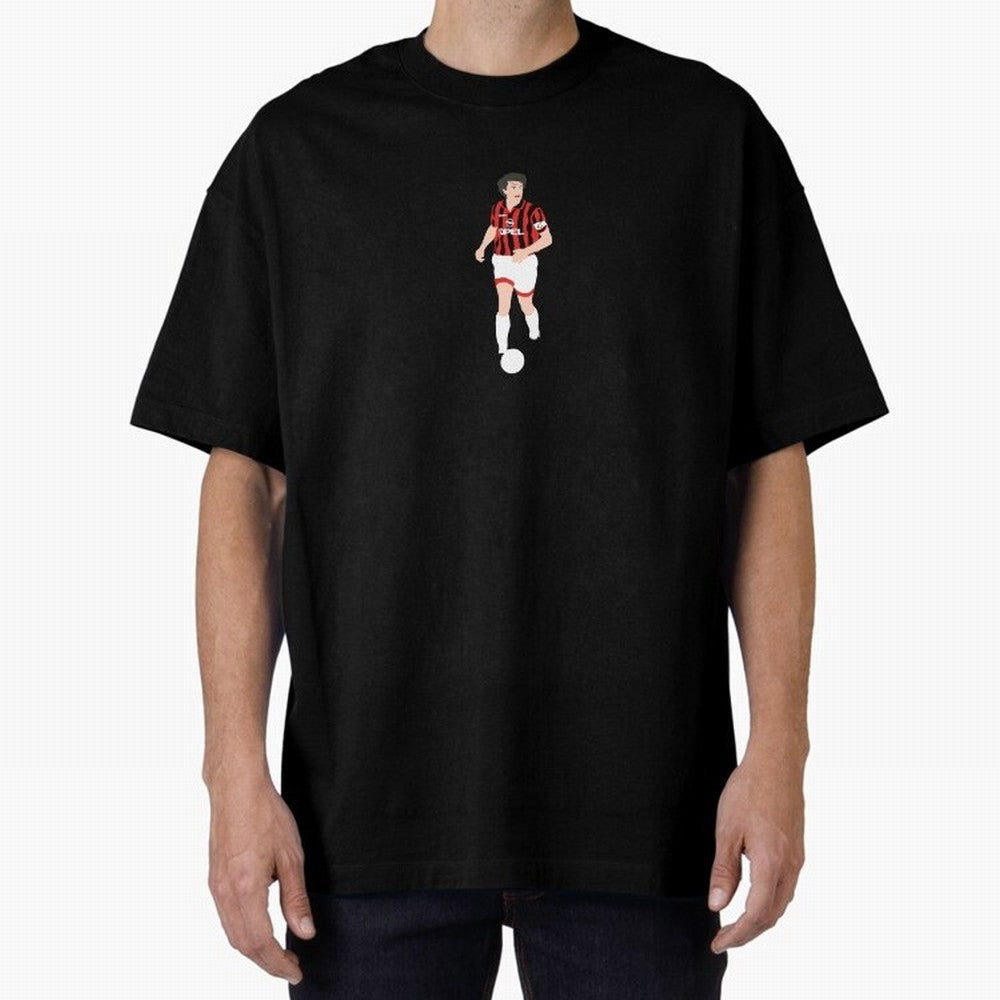 Paolo Maldini AC Milan legend Oversized T-Shirt Honor Football Greatness during Global Football Passion for FIFA World Cup 2026 Group Stage, Capturing Mbappe, France and Portugal, Global Supporter Spirit, Legendary Goals, National Colors and