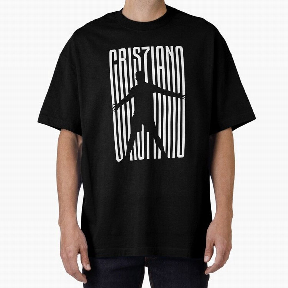 Christiano Ronaldo Icon black Jersey 2023 Oversized T-Shirt Cheer through Every Moment of the FIFA World Cup 2026 Journey through Cristiano Ronaldo Highlights, England, France and Netherlands Pride, Worldwide Fan Energy, Dramatic Goals, Stadium