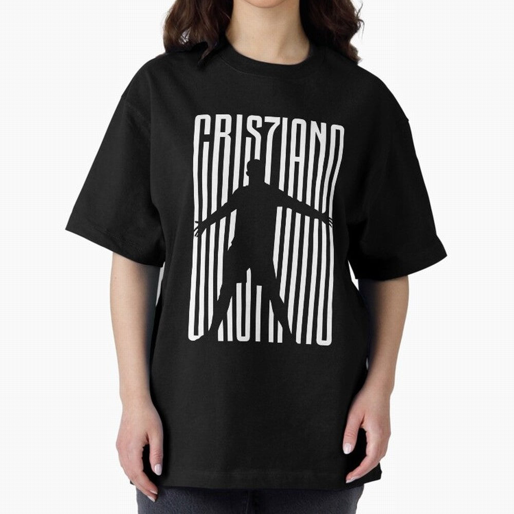 Christiano Ronaldo Icon black Jersey 2023 Oversized T-Shirt Cheer through Every Moment of the FIFA World Cup 2026 Journey through Cristiano Ronaldo Highlights, England, France and Netherlands Pride, Worldwide Fan Energy, Dramatic Goals, Stadium