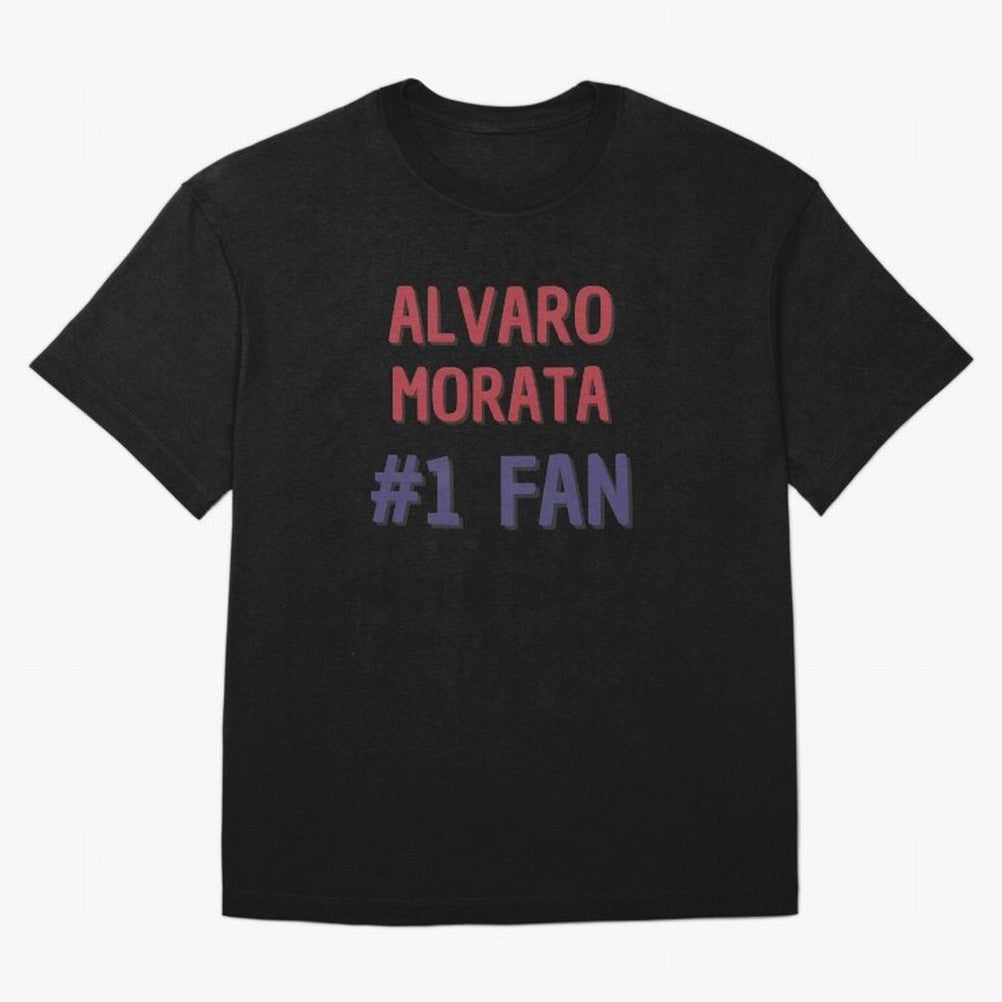 Alvaro Morata - #1 Fan Oversized T-Shirt Carry National Pride through FIFA World Cup 2026 USA Canada Mexico for Fans of Neymar, Haaland and Cristiano Ronaldo and Portugal, Bringing Football History, Final Match Energy, Crowd Noise and Once in a