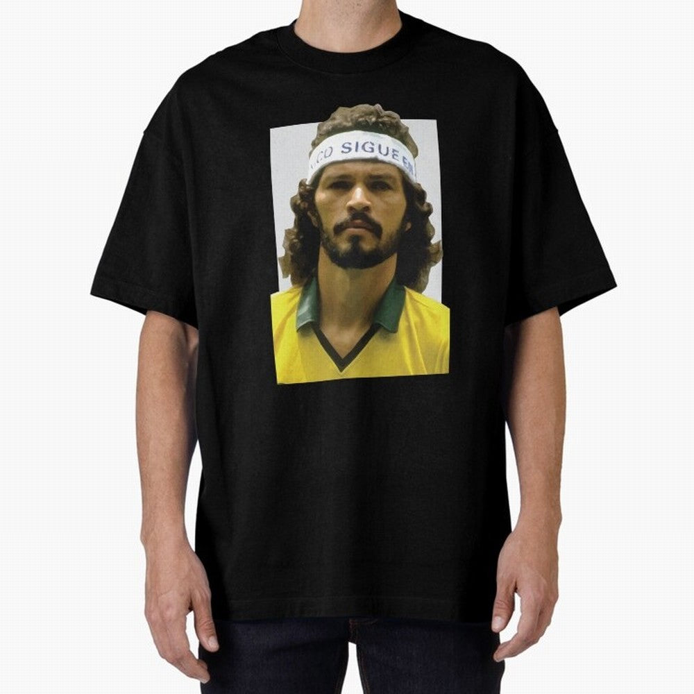 Scrates Football legend Oversized T-Shirt Fuel Your Fan Pride for the FIFA World Cup 2026 USA Canada Mexico Journey through Messi, Neymar and Mbappe Highlights, Brazil, Portugal and Argentina Pride, Football Passion, Legendary Performances,