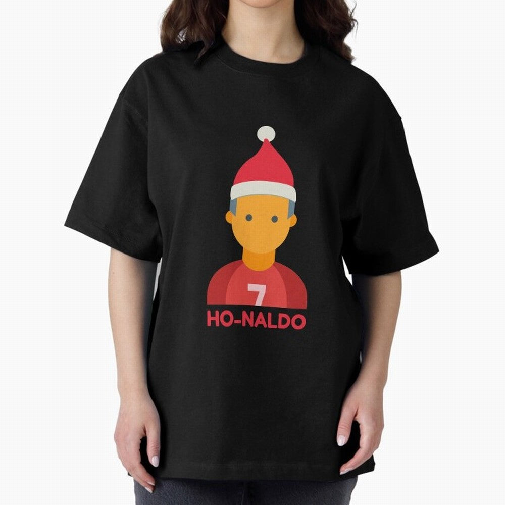 HO-NALDO - Funny Ronaldo Christmas Oversized T-Shirt Feel FIFA World Cup 2026 Group Stage with Cristiano Ronaldo, Haaland and CR7, Brazil Energy, Goal Celebration Energy, Supporter Heritage, Football Icons and Worldwide Tournament Joy; Perfect for