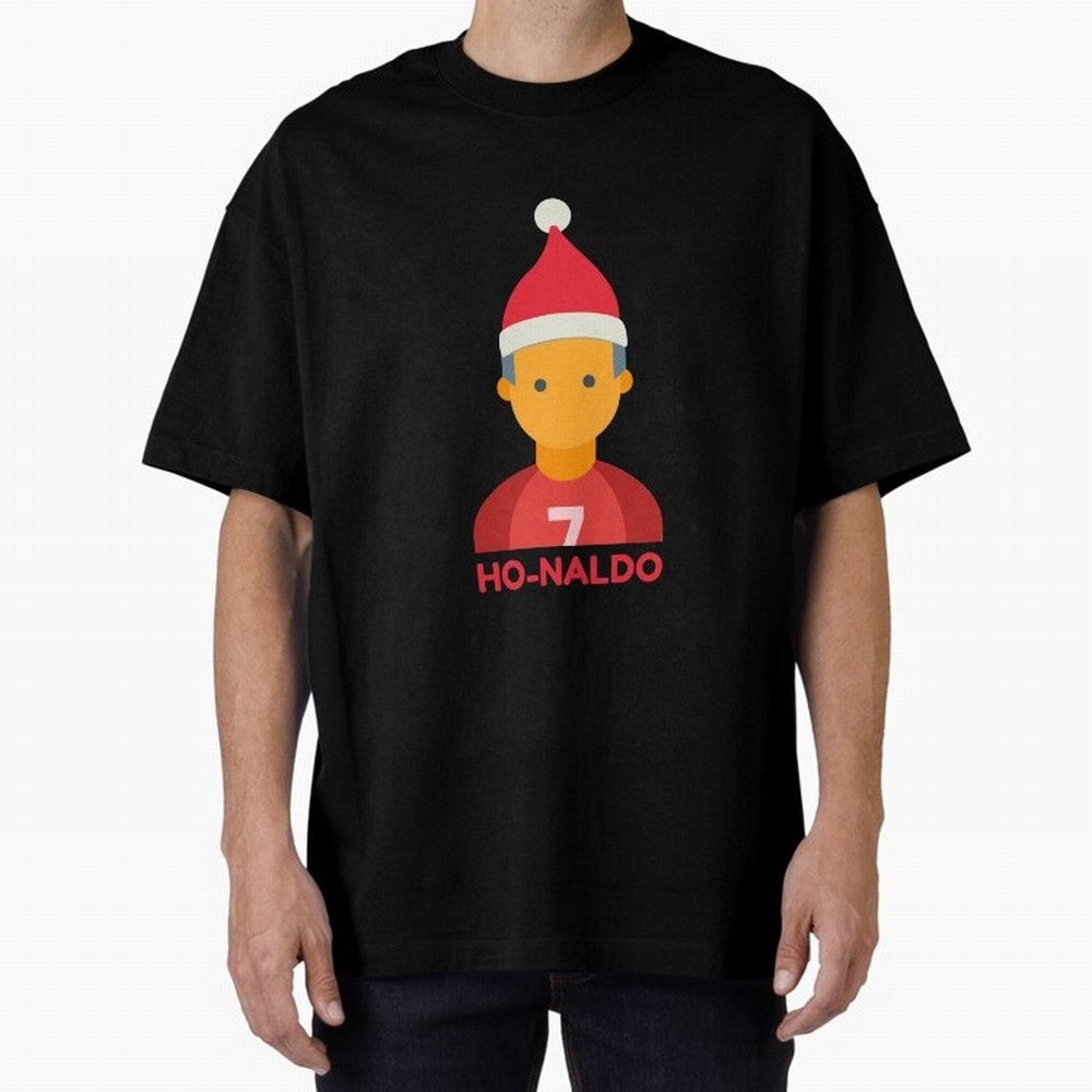 HO-NALDO - Funny Ronaldo Christmas Oversized T-Shirt Feel FIFA World Cup 2026 Group Stage with Cristiano Ronaldo, Haaland and CR7, Brazil Energy, Goal Celebration Energy, Supporter Heritage, Football Icons and Worldwide Tournament Joy; Perfect for