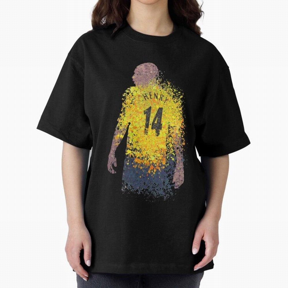Thierry Henry Arsenal Illustration Oversized T-Shirt Show Passion for the Stars of FIFA World Cup 2026 Group Stage Spirit, Capturing France and Portugal, Messi and Cristiano Ronaldo, Soccer Culture, Superstar Moments, National Team Dreams and