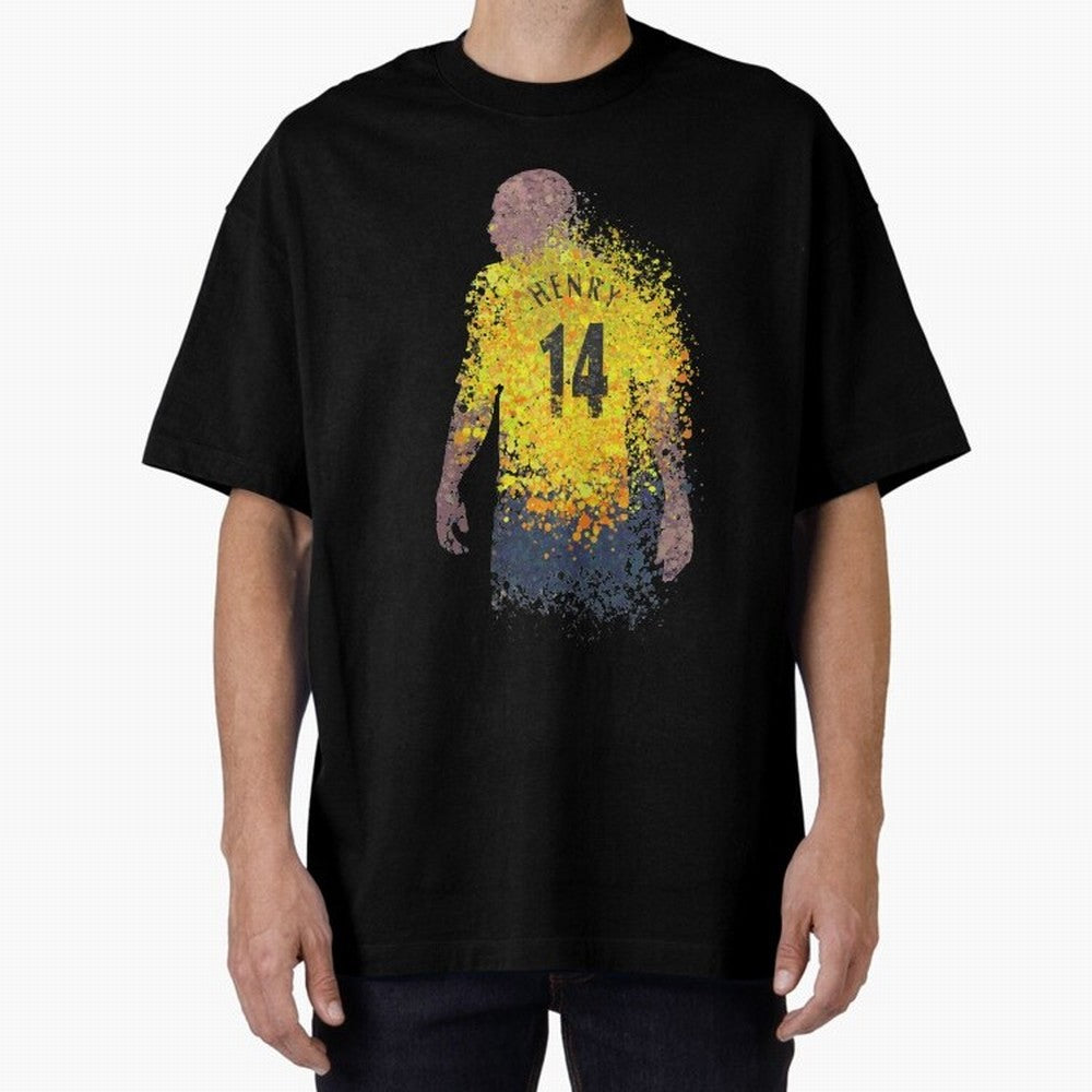 Thierry Henry Arsenal Illustration Oversized T-Shirt Show Passion for the Stars of FIFA World Cup 2026 Group Stage Spirit, Capturing France and Portugal, Messi and Cristiano Ronaldo, Soccer Culture, Superstar Moments, National Team Dreams and