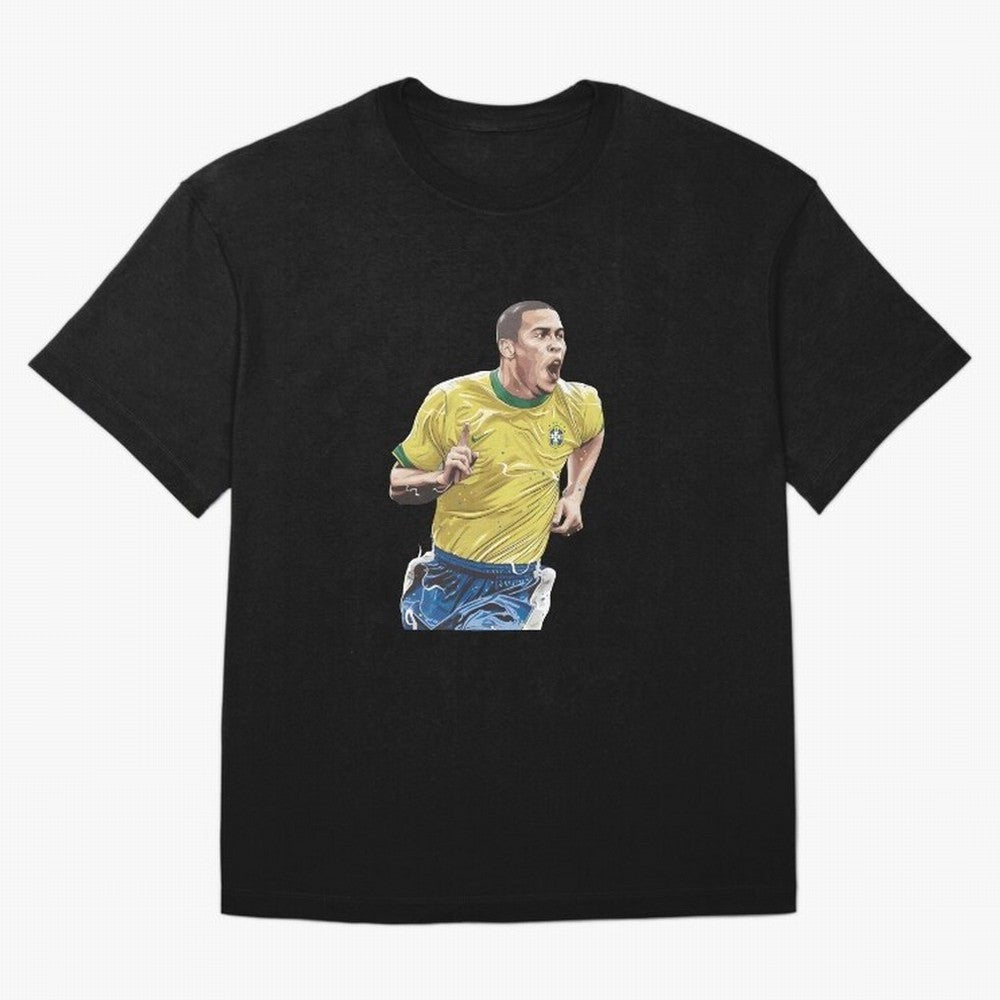R9, El Grande Ronaldo Nazario Oversized T-Shirt Show Match Day Excitement for FIFA World Cup 2026 USA Canada Mexico for Fans of Messi and Cristiano Ronaldo and Argentina and Brazil, Bringing Vintage Soccer Flavor, Modern Football Stars, National