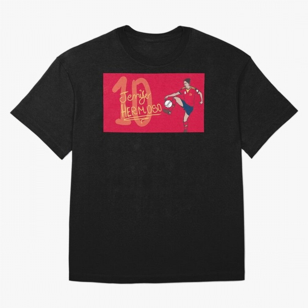 Jennifer Hermoso Oversized T-Shirt Mark Global Football Passion for FIFA World Cup 2026 USA Canada Mexico, Highlighting Messi and Cristiano Ronaldo, Argentina, France and Brazil, Champion Mindset, Group Stage Buzz, Knockout Tension and Passionate