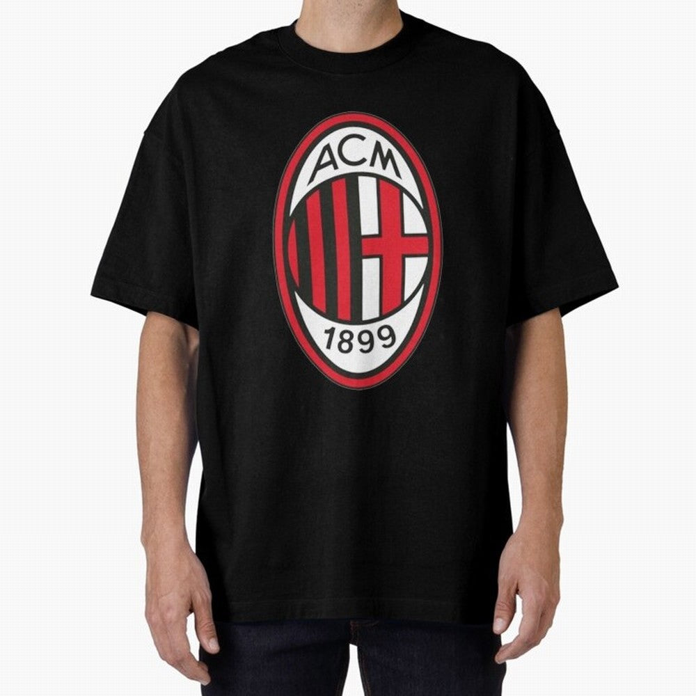 milan black n red Oversized T-Shirt Show Your Tournament Heart for FIFA World Cup 2026 Group Stage Spirit, Made for Argentina and Brazil, Mbappe and Neymar, Vintage Soccer Flavor, Modern Football Stars, National Flags and Final Night Emotion;