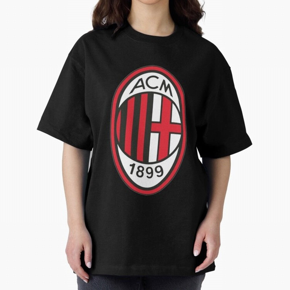 milan black n red Oversized T-Shirt Show Your Tournament Heart for FIFA World Cup 2026 Group Stage Spirit, Made for Argentina and Brazil, Mbappe and Neymar, Vintage Soccer Flavor, Modern Football Stars, National Flags and Final Night Emotion;