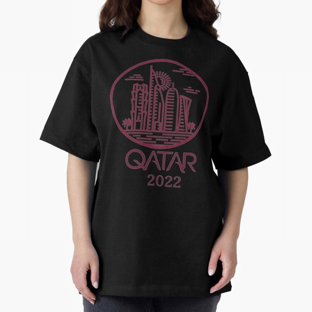 Qatar Welcome Oversized T-Shirt Support Your Favorite Stars during the FIFA World Cup 2026 Journey through Neymar Highlights, England Pride, Football History, Final Match Energy, Crowd Noise and Once in a Lifetime Moments; Perfect for Supporters