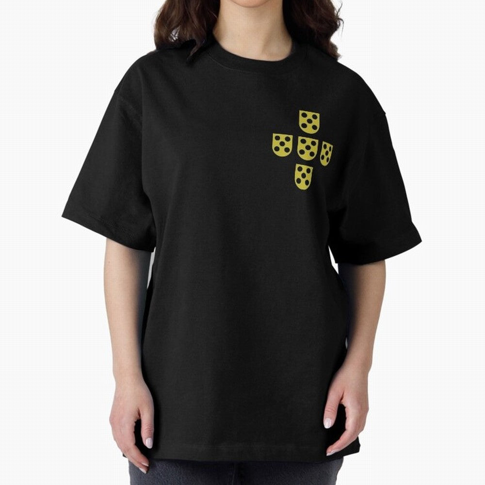Golden Quinas Portugal Oversized T-Shirt Bring a Champion Mindset to FIFA World Cup 2026 USA Canada Mexico Spirit, Inspired by Netherlands, Mbappe, Stadium Chants, National Pride, Trophy Dreams and Unforgettable Football Memories; Perfect for