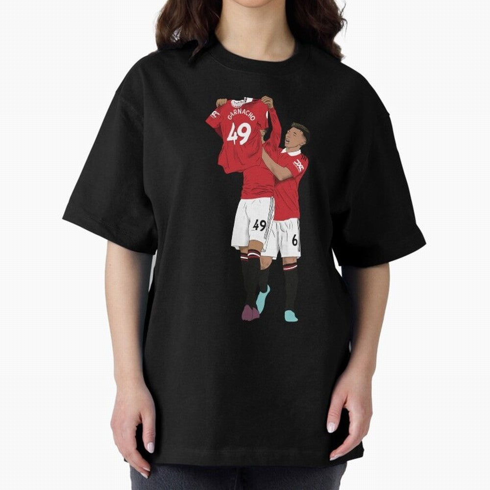 Alejandro Garnacho Goal Celebration Oversized T-Shirt Support Your Favorite Stars during FIFA World Cup 2026 USA Canada Mexico for Fans of Mbappe and Neymar and Spain, Bringing Football History, Final Match Energy, Crowd Noise and Once in a