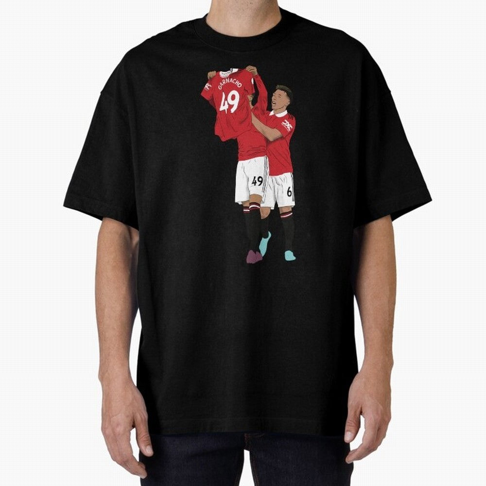 Alejandro Garnacho Goal Celebration Oversized T-Shirt Support Your Favorite Stars during FIFA World Cup 2026 USA Canada Mexico for Fans of Mbappe and Neymar and Spain, Bringing Football History, Final Match Energy, Crowd Noise and Once in a