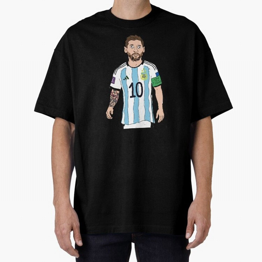Badly Drawn Messi Classic T-Shirt Show Championship Spirit for Global Football Passion for FIFA World Cup 2026 Group Stage, with Cristiano Ronaldo, Spain, Worldwide Fan Energy, Dramatic Goals, Stadium Lights and Championship Celebrations; Ideal for