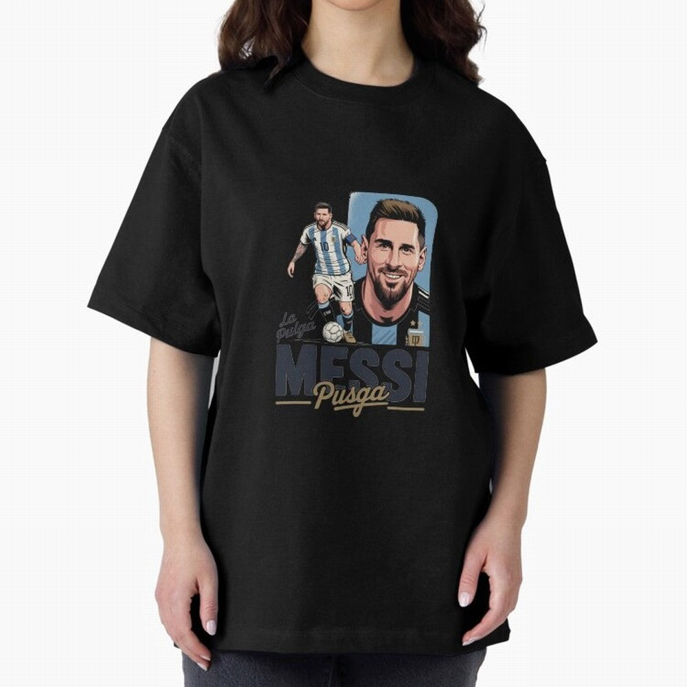 Lionel Messi Argentinian La Pulga Oversized T-Shirt Feel the Roar of FIFA World Cup 2026 Group Stage Made for Cristiano Ronaldo, France and Portugal Energy, Vintage Soccer Flavor, Modern Football Stars, National Flags and Final Night Emotion;