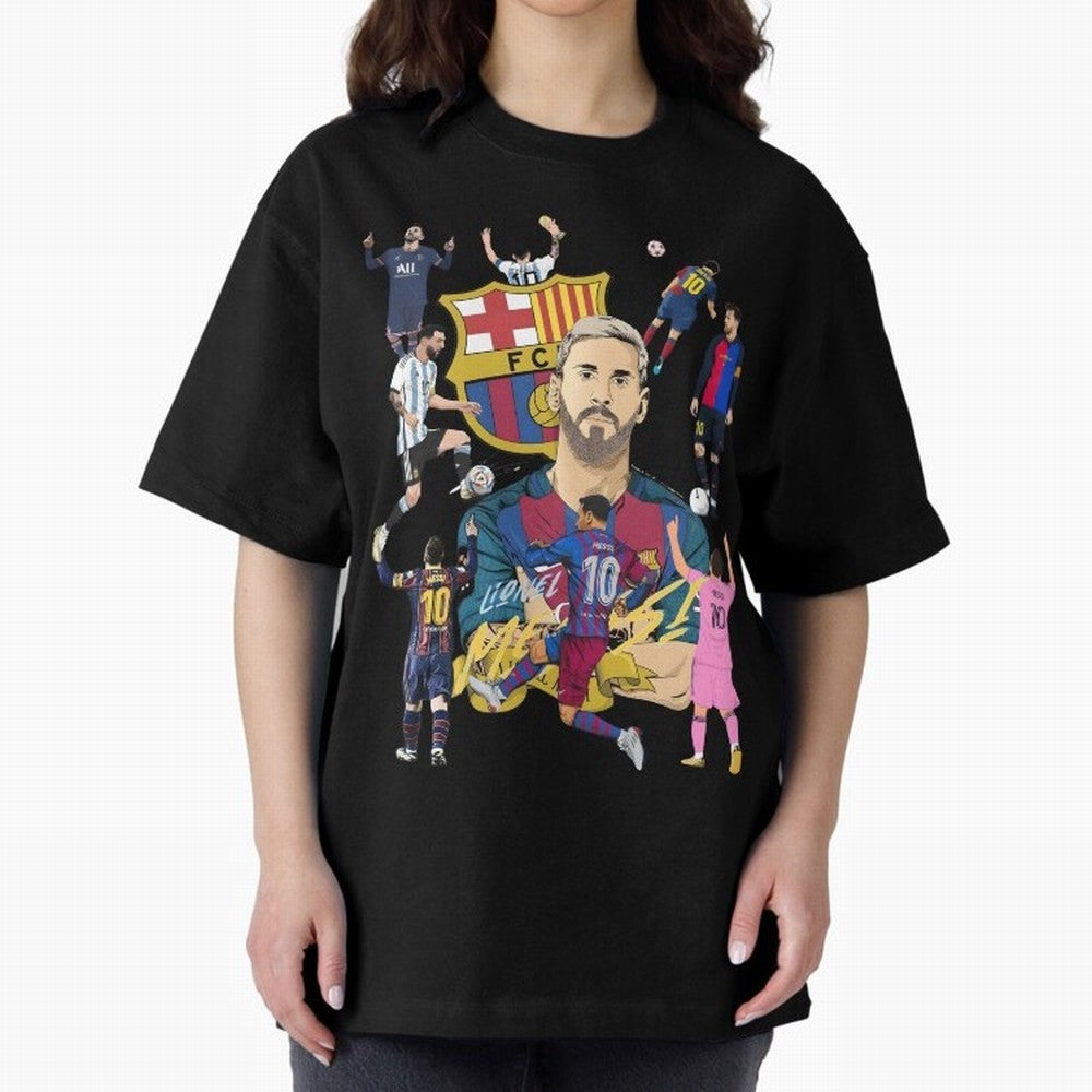 MESSI10 Oversized T-Shirt Support Your Favorite Stars during FIFA World Cup 2026 Highlighting Cristiano Ronaldo, England, France and Netherlands Energy, Football Passion, Legendary Performances, Festival Vibes and Supporter Community; Made for Die
